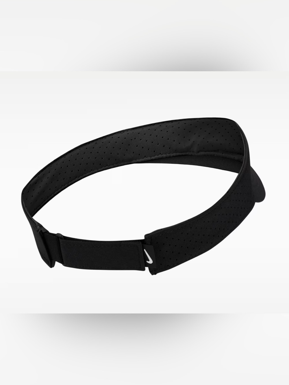 Nike Black Unisex Aerobill Visor with White Swoosh, NEW - Picture 9 of 10